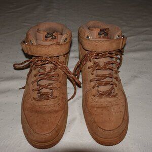 PREOWNED NIKE AIR FORCE ONE BROWN SNEAKERS SIZE 11